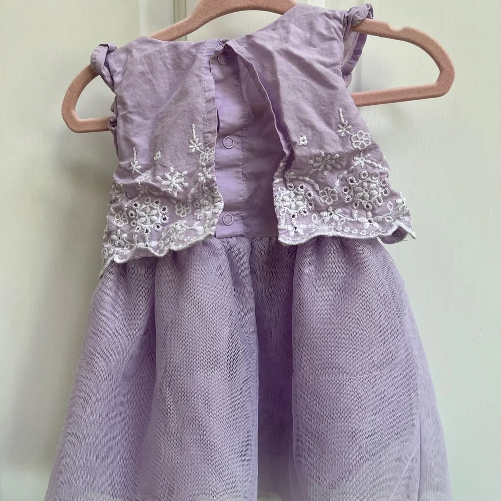 Cat & Jack 6-9M Purple & White Girls Tulle Dress